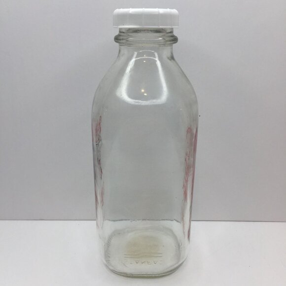 Vintage Set 3 Broguieres Glass Milk Bottles Egg Nog Christmas 2007 Reusable Lids - Picture 4 of 14